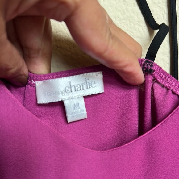 Charming Charlie Pink and Purple Backless Camisole - Picture 2 of 6